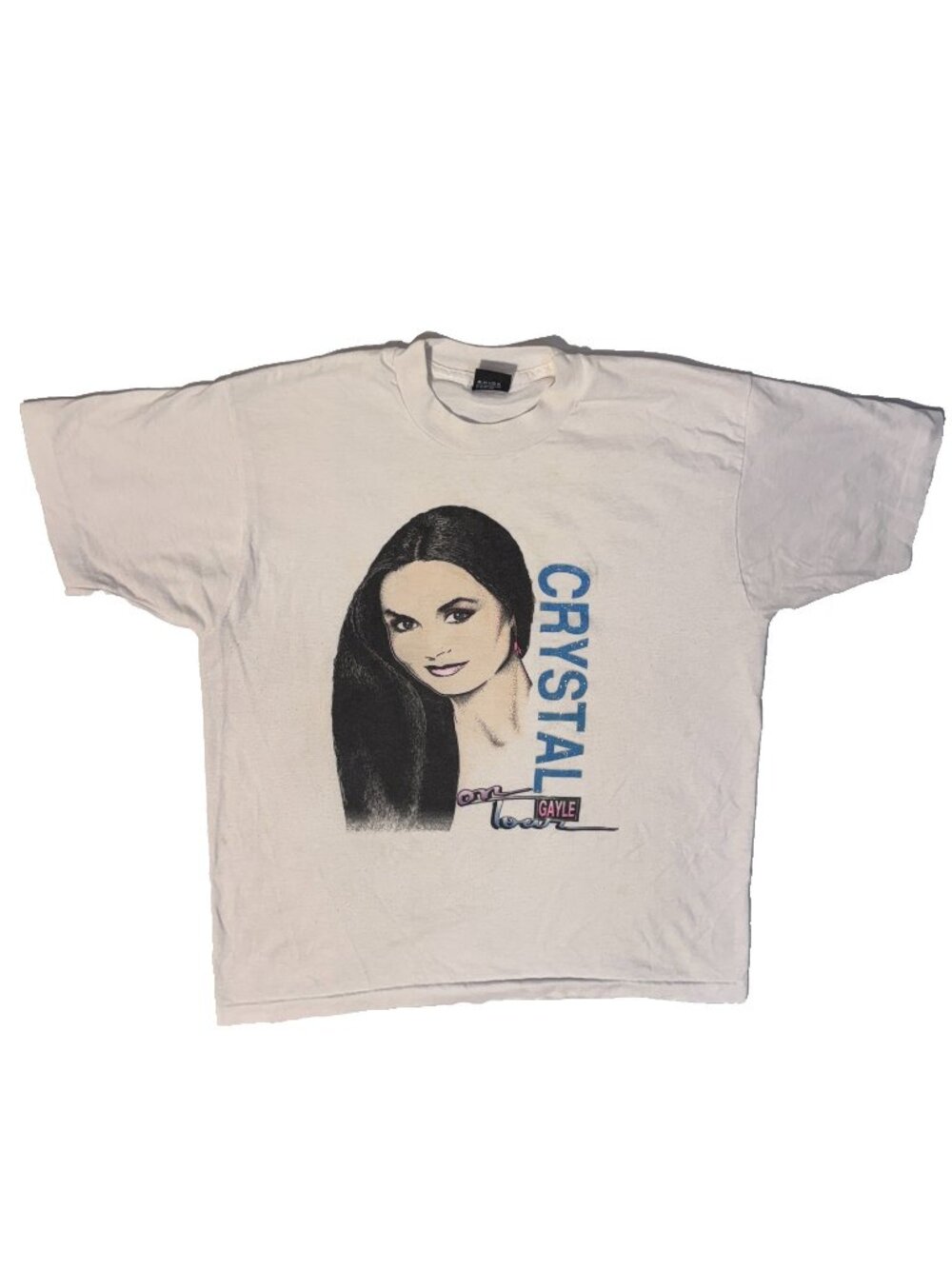 Crystal Gayle Concert On Tour Tshirt Vintage Graphic XL White Screen Stars